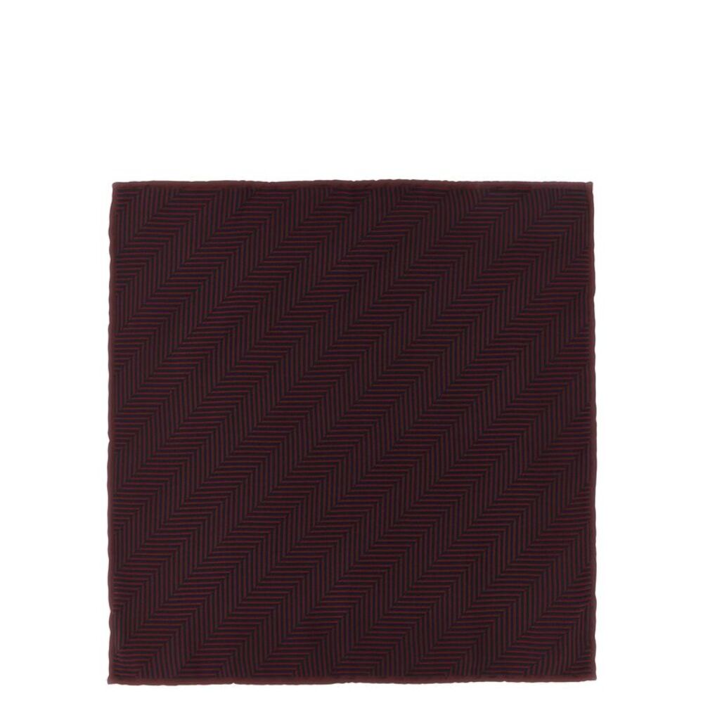 Brunello Cucinelli Bordeaux Silk Pocket Men's Square